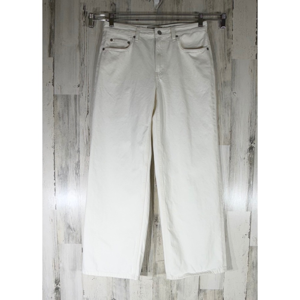 Everlane The Mid-Way Jean 30R Bone Off-White Organic Cotton Wide Leg Denim